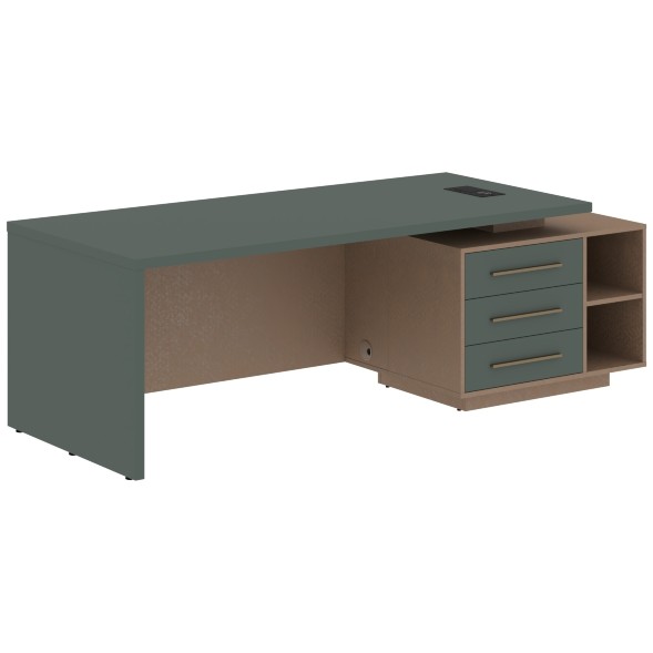 Стол руководителя с тумбой VCT 2390(R) 2300х900х750 VELION в Салехарде 