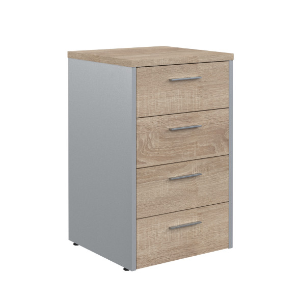 Тумба приставная OLC-4D.1.A Дуб Сонома светлый/Металлик 465х450х750 OFFIX NEW в Салехарде 