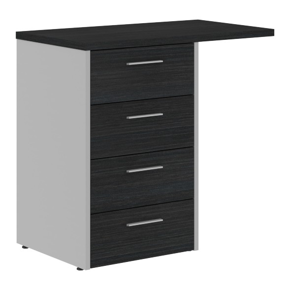 Тумба приставная OLC-4D.2.A Дуб Сонома светлый/Металлик 800х450х750 OFFIX NEW в Салехарде 