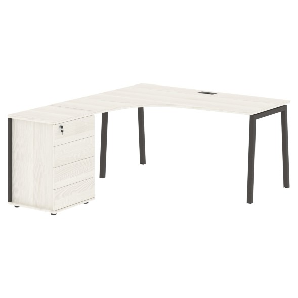 Стол эргономичный с тумбой ELCET 1518(L) 1560х1880х750 EDIS