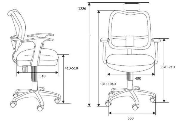 Кресло офисное Norden Интер серая сетка/хром в Салехарде 