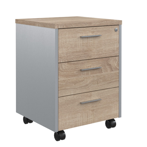 Тумба мобильная OMC 3D.A Дуб Сонома светлый/Металлик 465х450х625 OFFIX NEW в Салехарде 