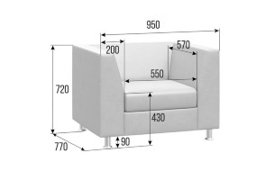 Prime Диван с подлокотниками одноместный PR.DP-1 950*770*720