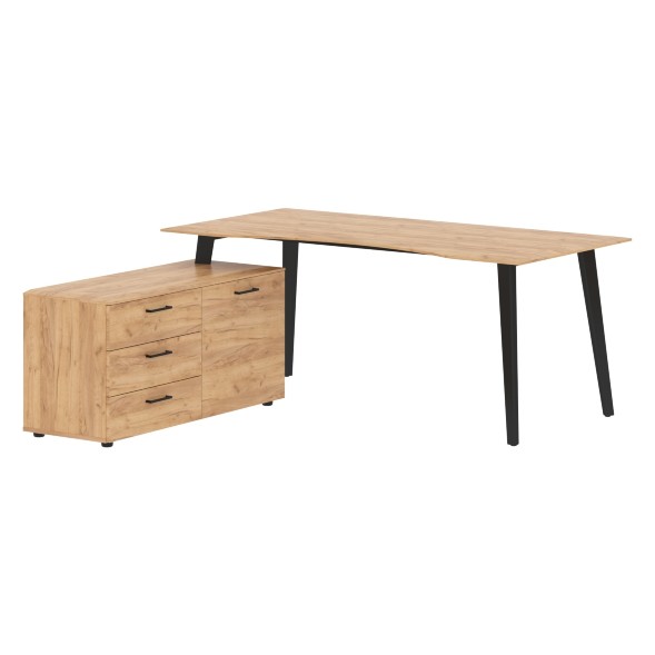 Стол руководителя с тумбой JCT 1818(L) 1800х1800х750 JAY в Салехарде 