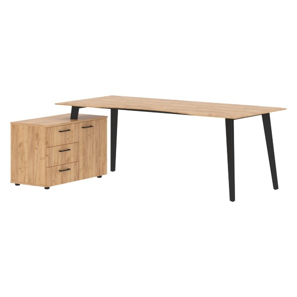 Стол руководителя с тумбой JCT 2013(L) 2000х1300х750 JAY в Салехарде 