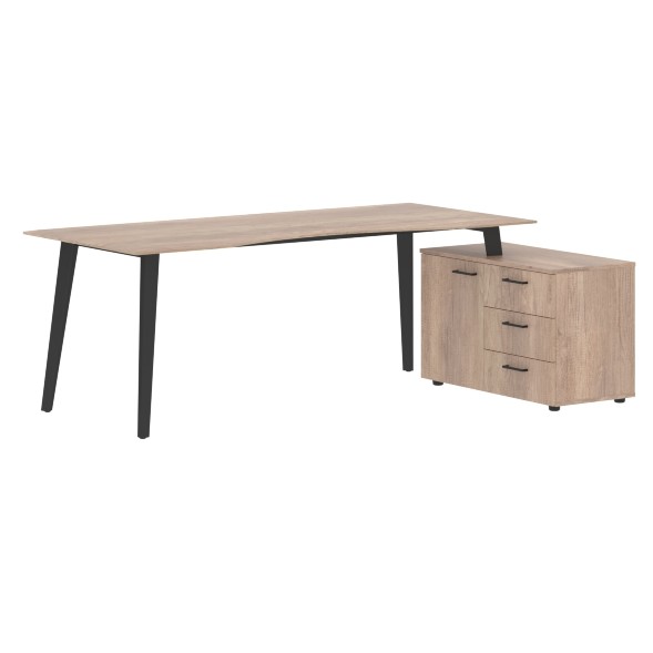 Стол руководителя с тумбой JCT 2013(R) 2000х1300х750 JAY в Салехарде 