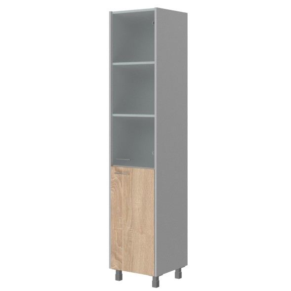 Шкаф колонка комбинированная OHC 45.2(R) Дуб Сонома светлый/Металлик 456х450х2147 OFFIX NEW в Салехарде 