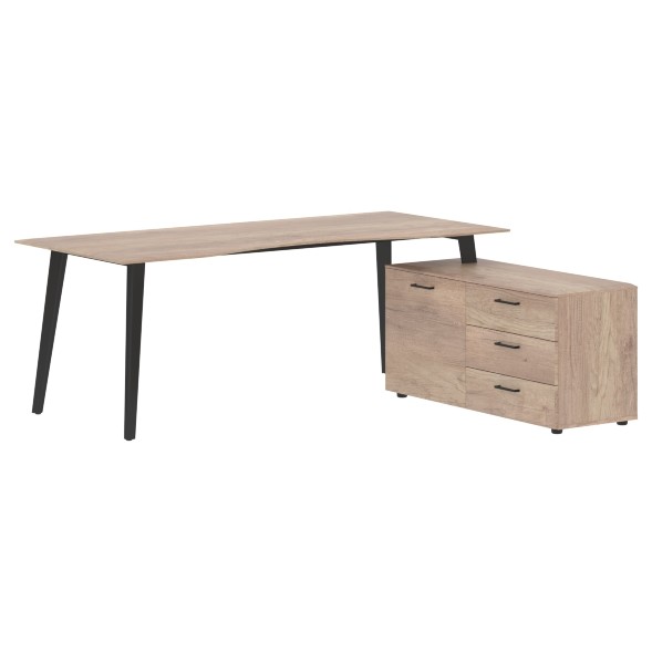 Стол руководителя с тумбой JCT 2018(R) 2000х1800х750 JAY в Салехарде 