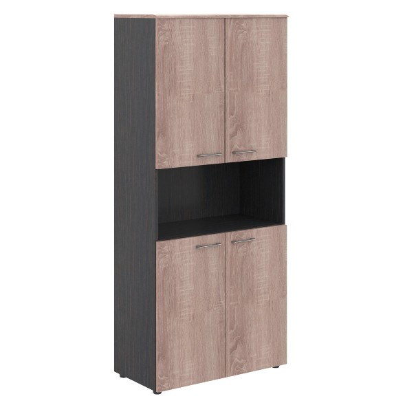 Шкаф с 2-мя комплектами глухих малых дверей и топом WHC 85.4 Дуб Сонома/Легно темный 856х432х1949 WA в Салехарде 