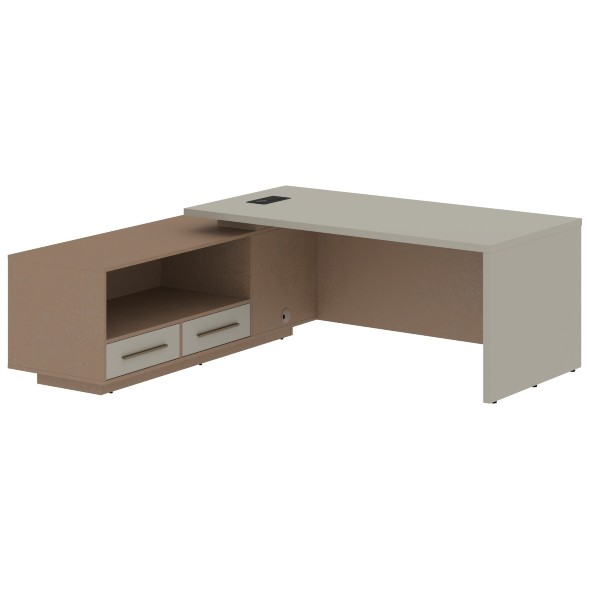 Стол руководителя с тумбой VCT 2119(L) 2100х1900х750 VELION в Салехарде 