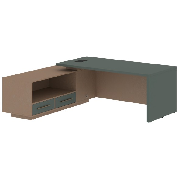 Стол руководителя с тумбой VCT 2119(L) 2100х1900х750 VELION в Салехарде 