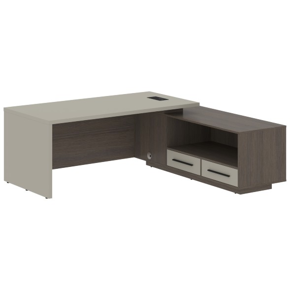 Стол руководителя с тумбой VCT 2119(R) 2100х1900х750 VELION в Салехарде 