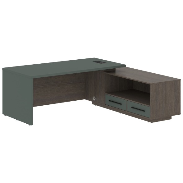 Стол руководителя с тумбой VCT 2119(R) 2100х1900х750 VELION в Салехарде 