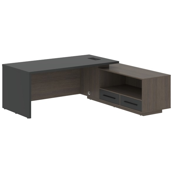 Стол руководителя с тумбой VCT 2119(R) 2100х1900х750 VELION в Салехарде 