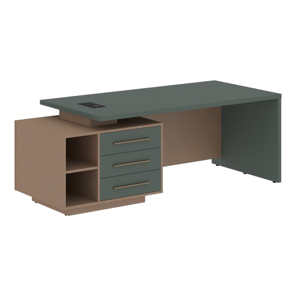 Стол руководителя с тумбой VCT 2190(L) 2100х900х750 VELION в Салехарде 