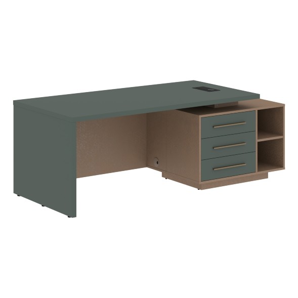 Стол руководителя с тумбой VCT 2190(R) 2100х900х750 VELION в Салехарде 