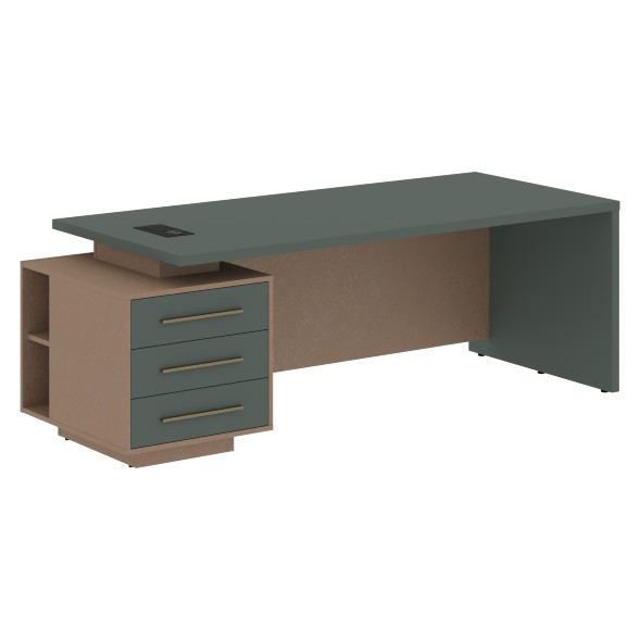 Стол руководителя с тумбой VCT 2290(L) 2200х900х750 VELION в Салехарде 