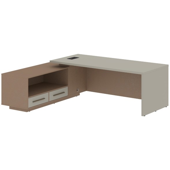 Стол руководителя с тумбой VCT 2319(L) 2300х1900х750 VELION в Салехарде 