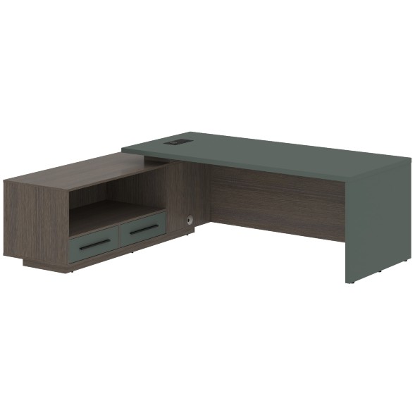 Стол руководителя с тумбой VCT 2319(L) 2300х1900х750 VELION в Салехарде 