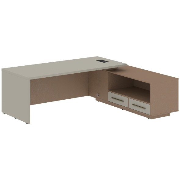 Стол руководителя с тумбой VCT 2319(R) 2300х1900х750 VELION в Салехарде 