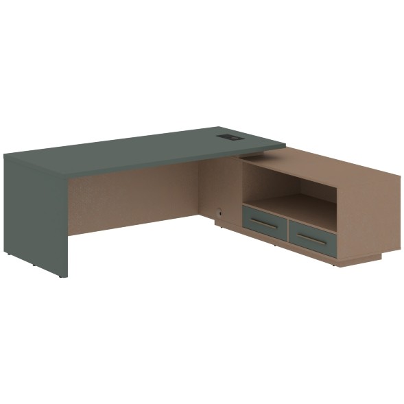 Стол руководителя с тумбой VCT 2319(R) 2300х1900х750 VELION в Салехарде 