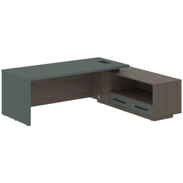 Стол руководителя с тумбой VCT 2319(R) 2300х1900х750 VELION в Салехарде 