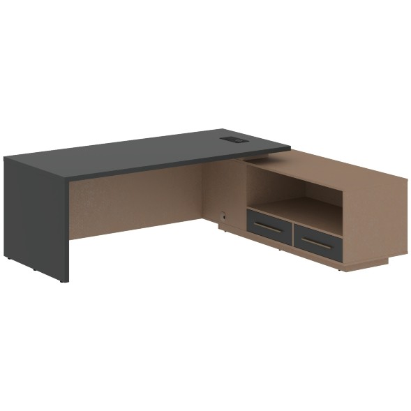 Стол руководителя с тумбой VCT 2319(R) 2300х1900х750 VELION в Салехарде 