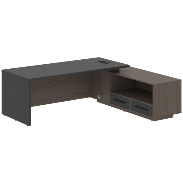 Стол руководителя с тумбой VCT 2319(R) 2300х1900х750 VELION в Салехарде 