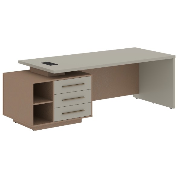 Стол руководителя с тумбой VCT 2390(L) 2300х900х750 VELION в Салехарде 