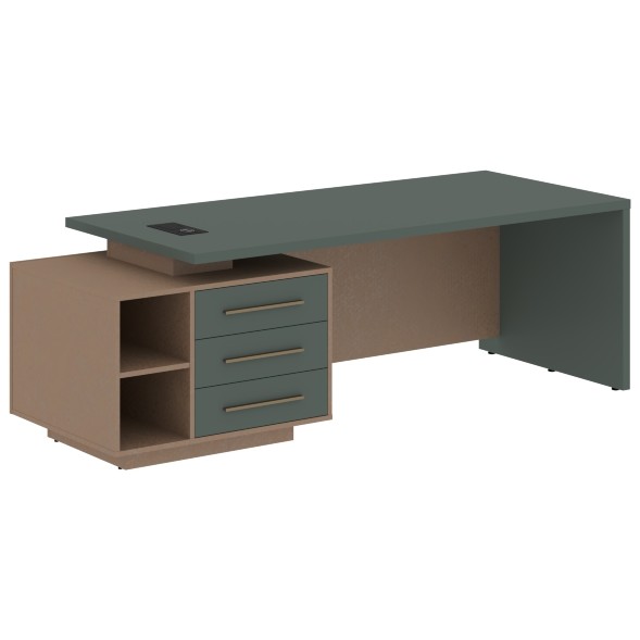 Стол руководителя с тумбой VCT 2390(L) 2300х900х750 VELION в Салехарде 