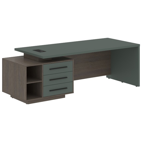 Стол руководителя с тумбой VCT 2390(L) 2300х900х750 VELION в Салехарде 