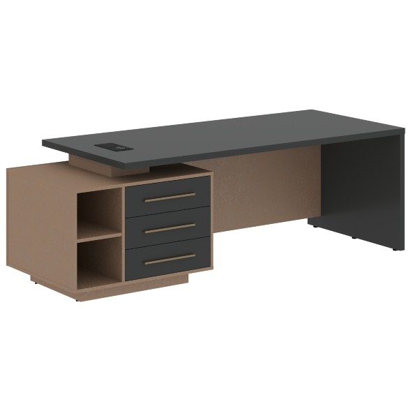 Стол руководителя с тумбой VCT 2390(L) 2300х900х750 VELION в Салехарде 